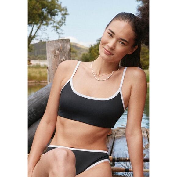 Andie Swim The Dolphin Bikini Top in Black S NWT - Picture 1 of 4